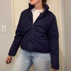 J Galt Navy Puffer Bomber Jacket